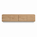 TV Lowboard Natur Eiche massiv rechteckig mit 4 Türen 200 x 40 x 40 cm