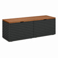 Garten-Aufbewahrungsbox rechteckig Anthrazit Braun Aluminium Akazienholz 200 x 70 x 75 cm