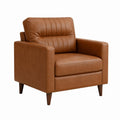 Sessel Cognacbraun PU-Kunstleder mit Massivholzbeinen 85 x 84 x 88 cm