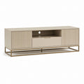 TV-Lowboard Beige MDF Rechteckig 140 x 40 x 55 cm mit 2 Türen und Schublade