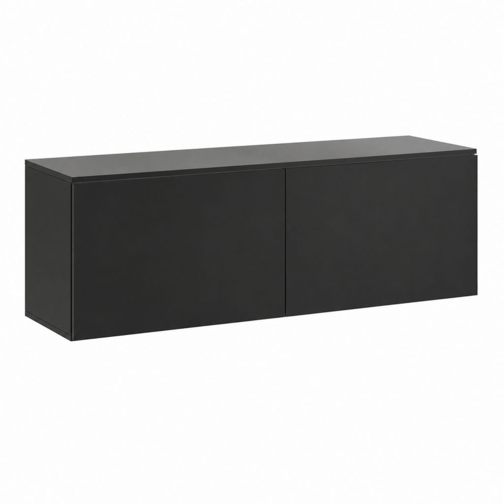 TV Lowboard Schwarz MDF mit Melaminharzbeschichtung rechteckig 120 x 40 x 45 cm