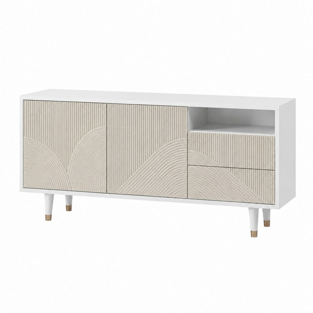 TV-Lowboard Weiß MDF Rechteckig 160 x 40 x 80 cm