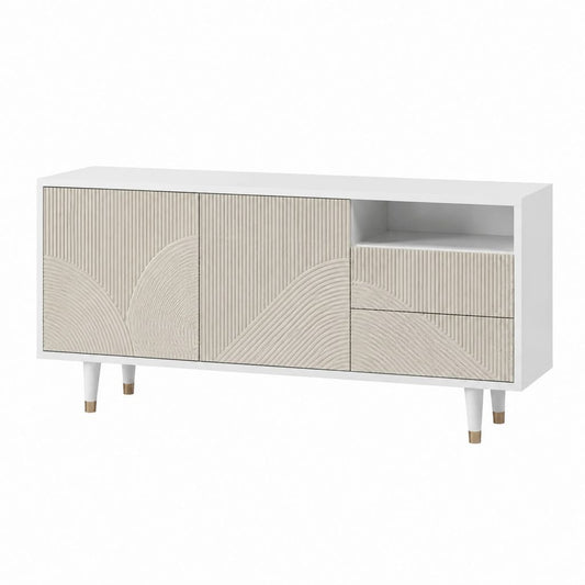 TV-Lowboard Weiß MDF Rechteckig 160 x 40 x 80 cm