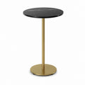 Beistelltisch rund Schwarz Sinterstein Gold Stahl Ø 60 cm Höhe 65 cm
