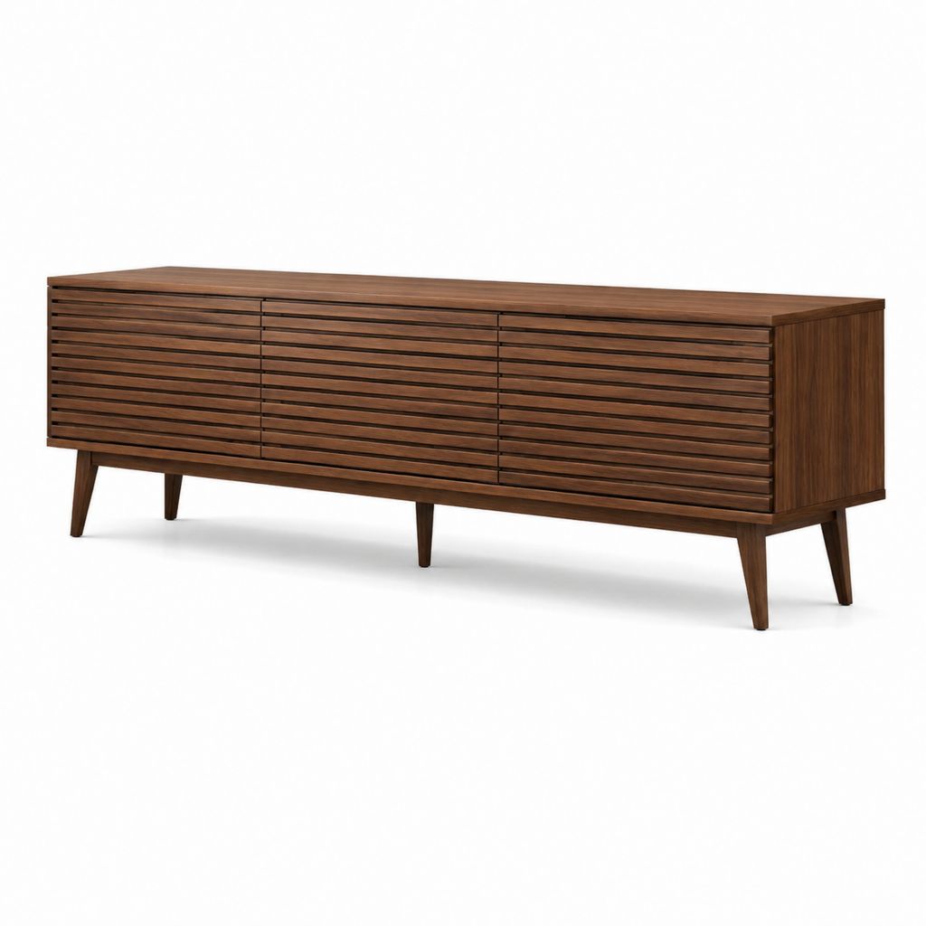 TV Lowboard Sideboard Nussbaumfurnier rechteckig 180 x 45 x 70 cm