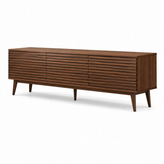 TV Lowboard Sideboard Nussbaumfurnier rechteckig 180 x 45 x 70 cm